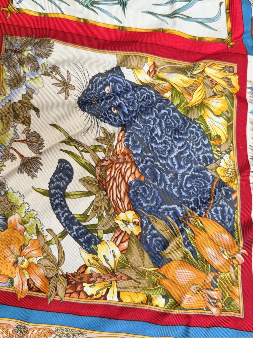 Vintage SALVATORE FERRAGAMO Authentic Scarf Silk Wild Animal Print 16 Panels - Picture 7 of 16